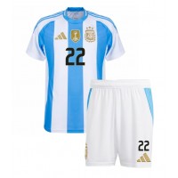 Echipament fotbal Argentina Lautaro Martinez #22 Tricou Acasa Copa America 2024 pentru copii maneca scurta (+ Pantaloni scurti)